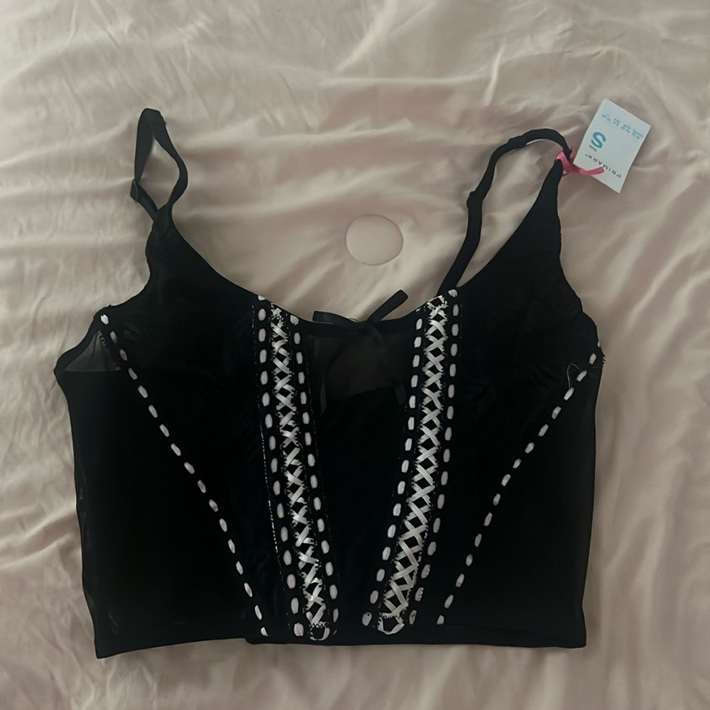 Lace lingerie corset top